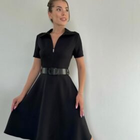 Siyah Kemerli Spor Elbise