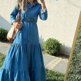 Mavi Gömlek Elbise
