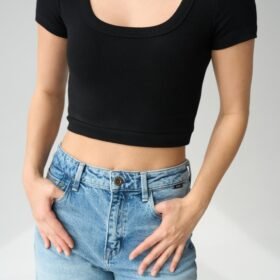 Geniş Yaka Bady - Siyah