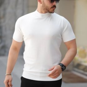 Erkek Yarım Balıkçı Yaka Kısa Kollu Tişört