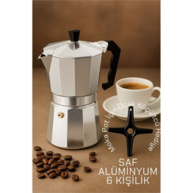 HSNET Klasik Italyan Moka Pot - 6061 Saf Alüminyum  Profesyonel Moka Pot - 6 kişilik