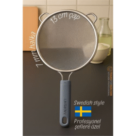 HSNET Inox İsveç Dizayn Süzgeç - 7 mm kalınlık halka 304 Çelik Profesyoneller İçin