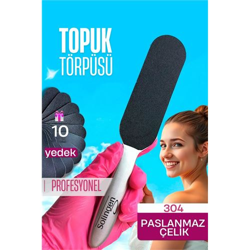 HSNET Çelik Topuk Törpüsü - 10 Yedekli Profesyonel Çelik Topuk Törpüsü Solingen Professional