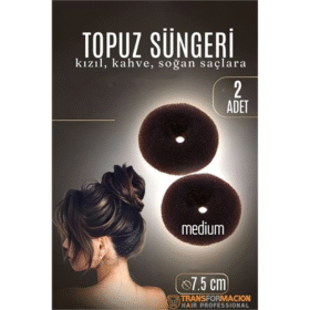 HSNET KAHVE Mini Saç Topuz Süngeri  2 ADET 7.5 CM Çap 3 cm Kalınlık
