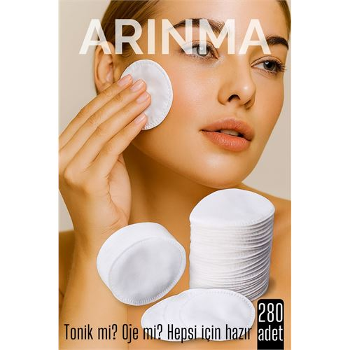 280'li Kozmetik Disk Pamuk Premium Makyaj Temizleme Pamuğu Tonik ve Oje İçin Çift Taraflı Diskler