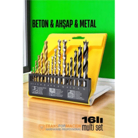 HSNET Matkap Ucu Seti- Beton Metal Ahşap Matkap Ucu Drill Bits Set 16 lı SET