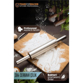 HSNET Çelik Merdane - Profesyonel Hamur Açma Merdanesi - 304 Paslanmaz Çelik Mutfak Merdanesi