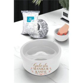 HSNET Manikür Kabı - 50 Adet Galoşlu Manikür Kasesi - Parmak Yumuşatma Manikür Kasesi