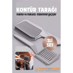 HSNET Kuaför Berber Kavisli Kontur Kesim Tarağı 2 li SET