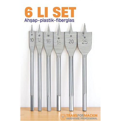 HSNET Ahşap Yaprak Matkap Ucu Seti - Plastik Fiberglas Ahşap Delik Açma Panç Seti