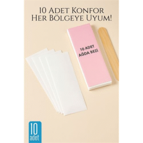 HSNET 10’lu Ağda Bezi Seti + Spatula | Her Bölgeye Uyumlu | Evde Pratik Tüy Alma İçin