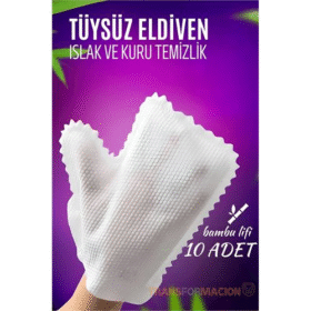 HSNET TüysüzTemizlik Eldiveni Islak ve Kuru Temizlik Eldiveni Bambu Lifi