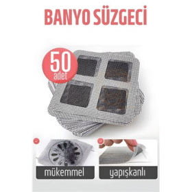 Banyo Gider Süzgeci 50 Adet Yapışkanlı Filtre 10x10 cm