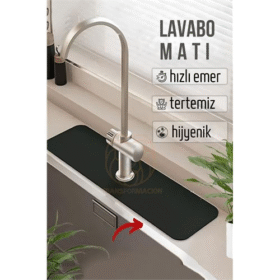 HSNET Su Emici Lavabo Matı Hızlı Emen Musluk Matı