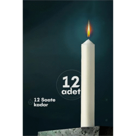 HSNET Klasik Mum 12 Adet - Kokusuz Mum