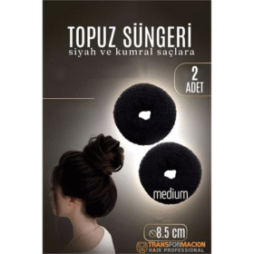 HSNET SİYAH Mini Saç Topuz Süngeri  2 ADET 8.5 CM Çap 3.5 cm Kalınlık