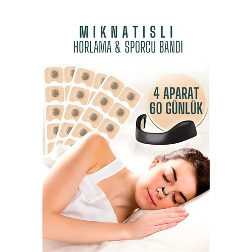 HSNET Manyetik Burun Bandı - 2 AYLIK Sporcu Burun Bandı - Horlama Önleyici Azaltıcı - 4 Farklı Boyut