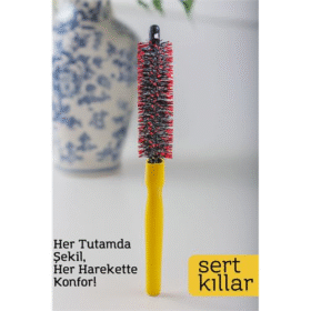 HSNET Yuvarlak Saç Fırçası – 24 cm x 2.3 cm | 2.1 mm Derinlik | Spiral Kıllı Hacim ve Şekil İçin