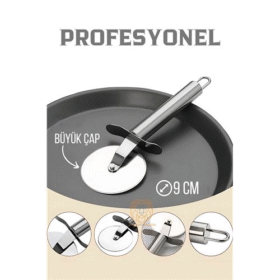 HSNET Profesyonel 9 cm Çelik Pizza Kesici Ignacio Design