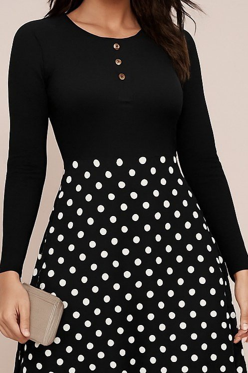 Kadın Uzun Kollu önü Düğmeli Viskon Bluz Eteği örme Maxi Krep Elbise - Görsel 3