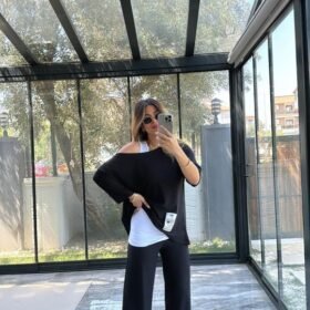 Kadın Asimetrik Kesim Arma Detay Atlet Dahil üçlü Takım