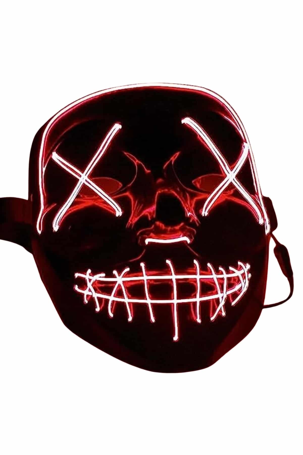 Işıklı Led Maske Parti Eğlence Maskesi Hallowen Neon Maske - Görsel 5