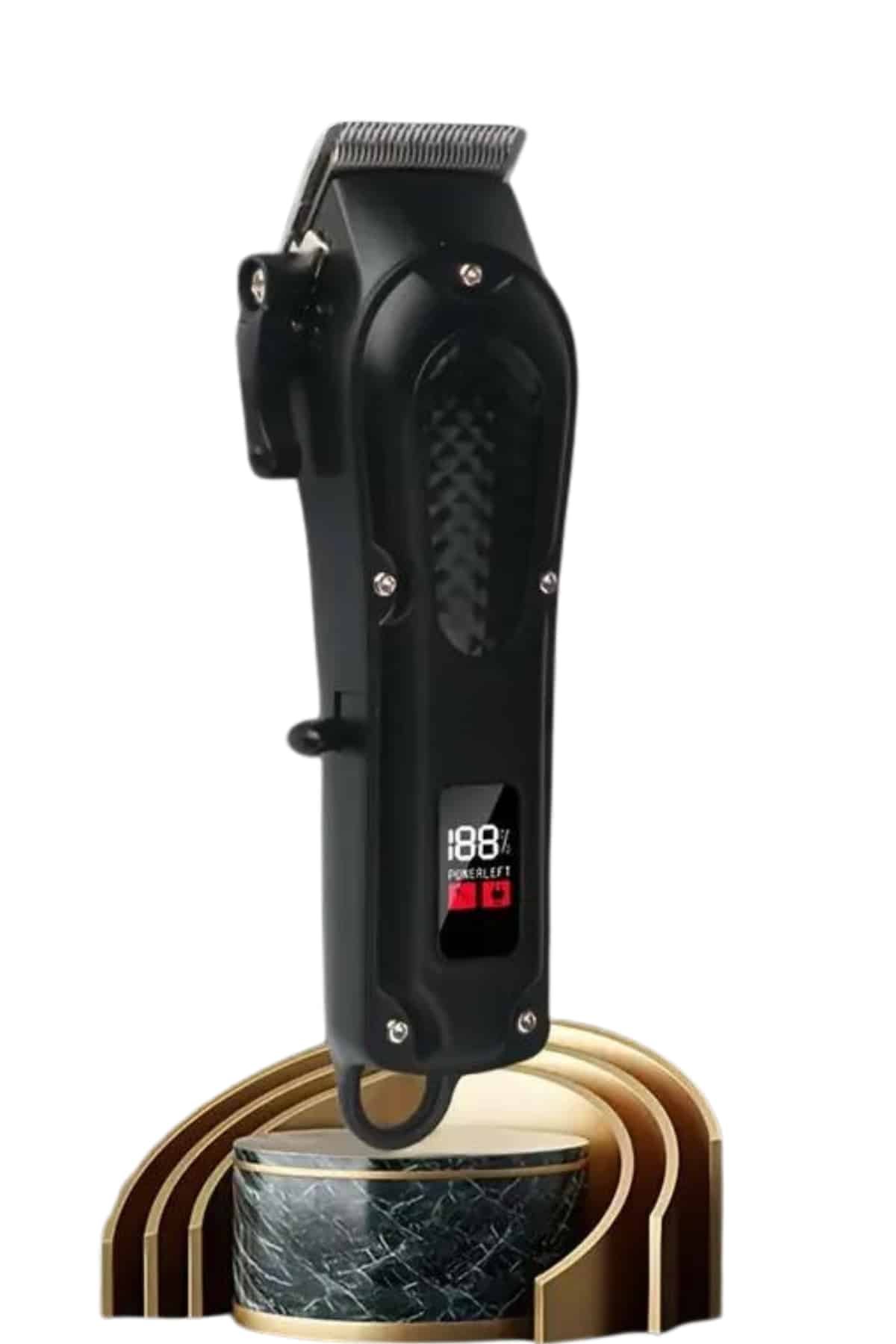 Dijital Profesyonel Kablosuz Saç Sakal Tıraş Makinası Sessiz Paslanmaz Çelik - Görsel 2