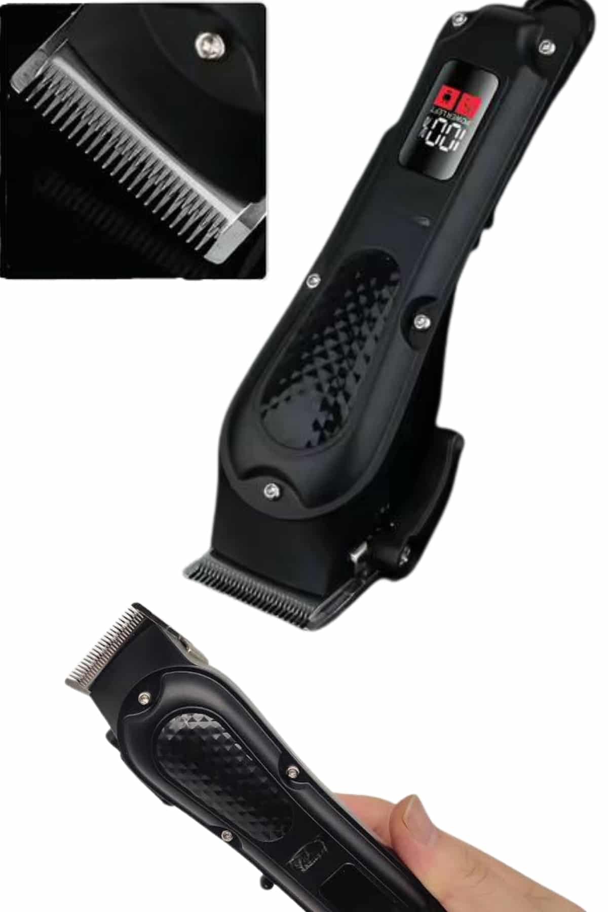 Profesyonel Saç Kesme Aleti Dijital Saç Sakal Tıraş Makinesi Uzun Ömürlü - Görsel 2