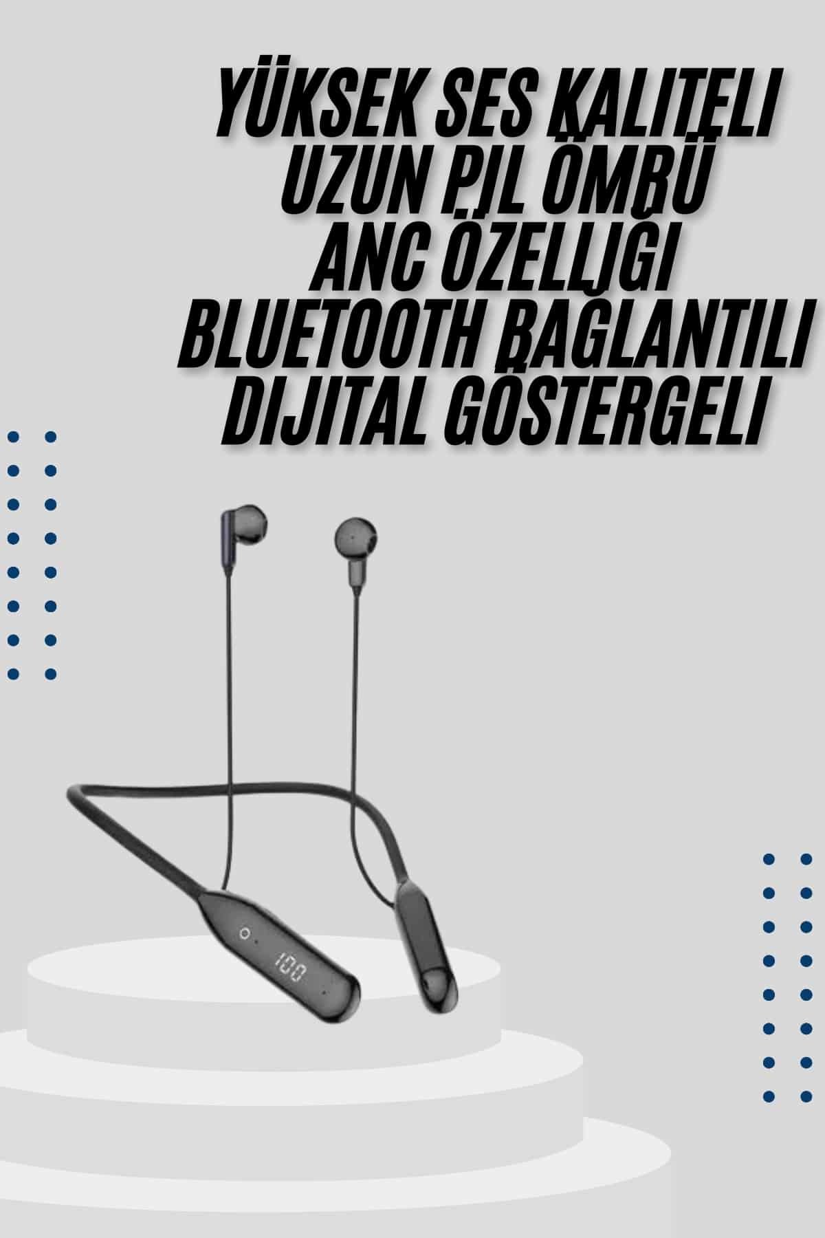 Kablolu Kulak İçi Bluetooth Kulaklık 100 Saat ANC Özellikli Boyun Bantlı - Görsel 2