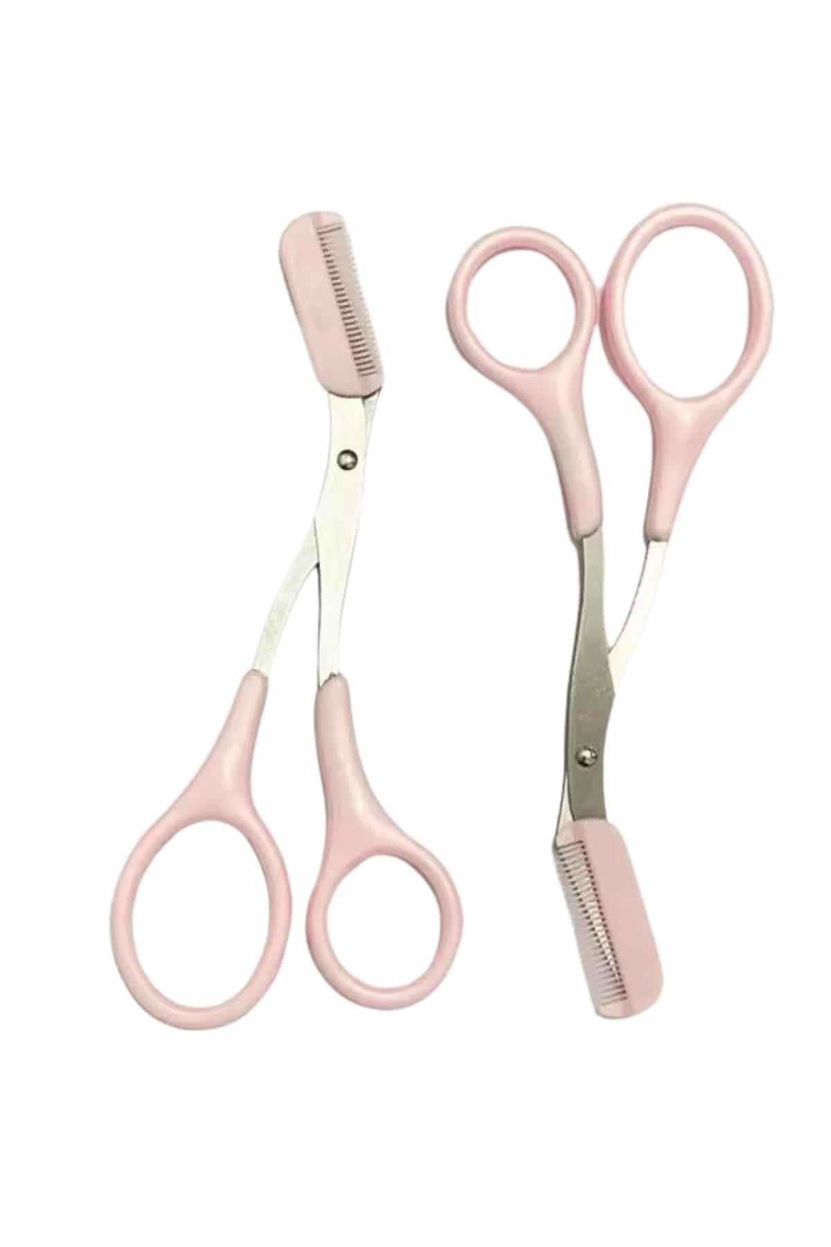 Kavisli Kaş Düzeltici Seti Kaş Makası ve Kaş Usturası Paslanmaz Çelik Bıçaklı - Görsel 2