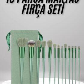 Makyaj Fırça Seti Yeşil 13 Parça Fondöten Fırçası Allık Fırçası Far Fırçası