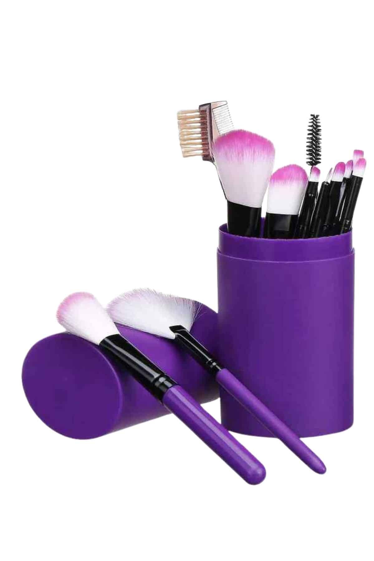 12 Parça Profesyonel Makyaj Seti Yumuşak Kıllı Yüz ve Göz Makyajına Uygun - Görsel 5