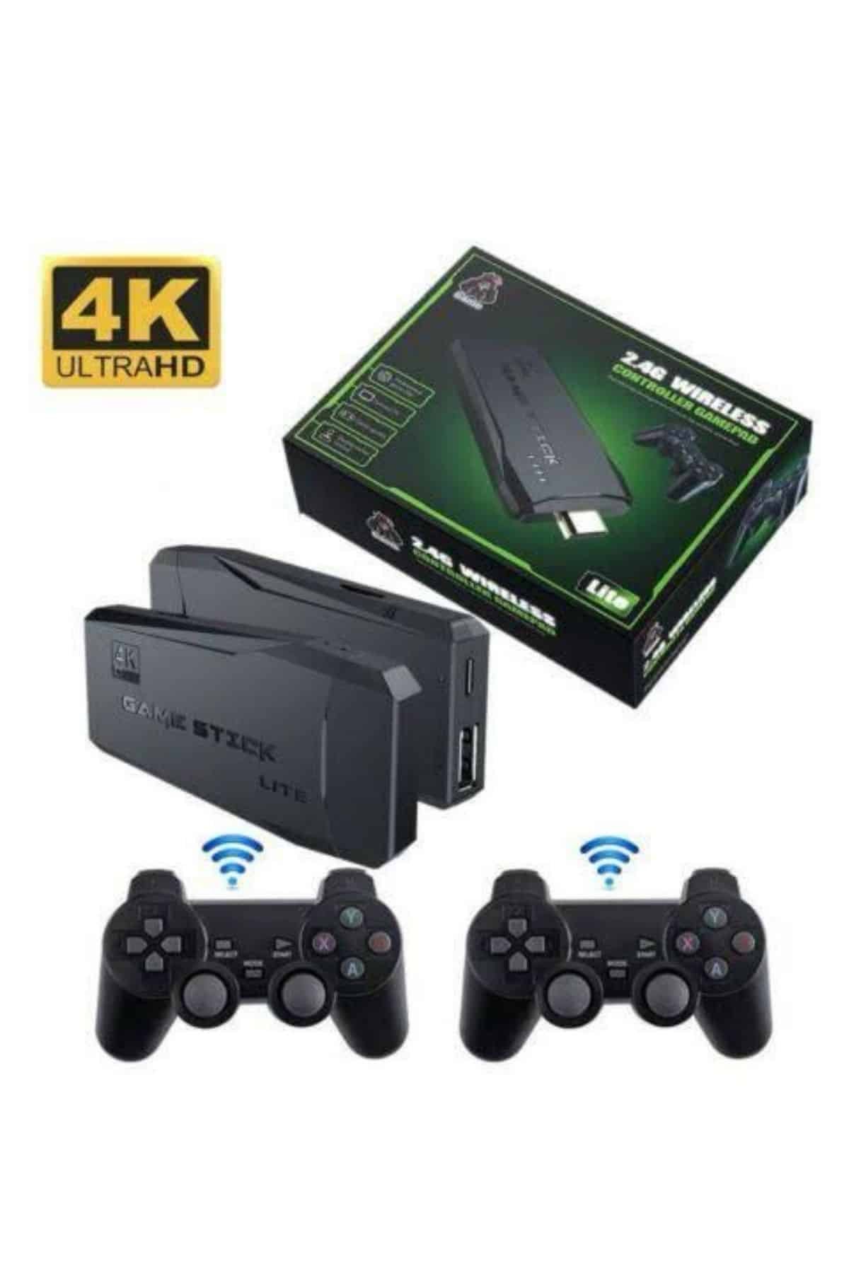 Retro Oyunlar 4k Game Stick 2.4g Kablosuz Çift Kol 3500 Oyun Atari - Görsel 3