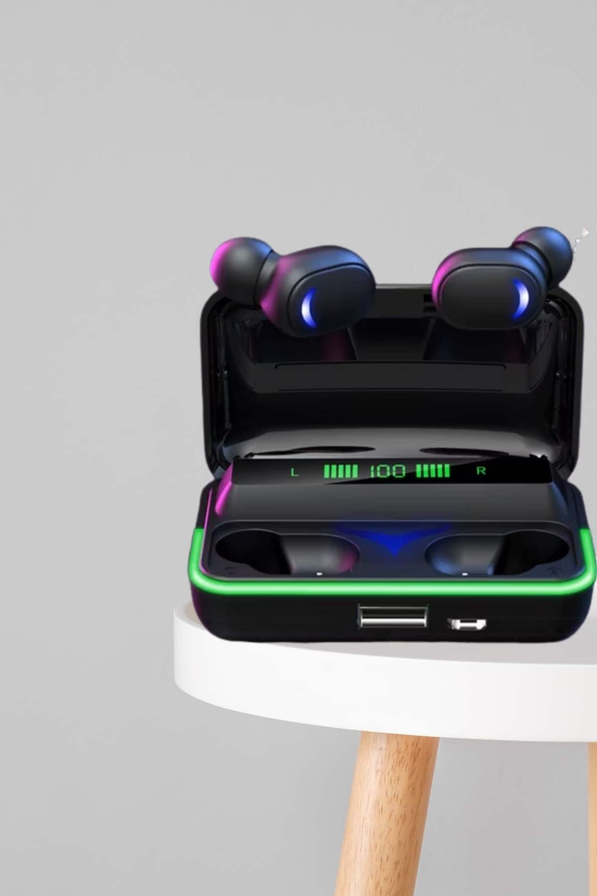 İkili Bluetooth Kulaklık Dijital Göstergeli Uzun Pil Ömrü Yüksek Ses Kaliteli - Görsel 4