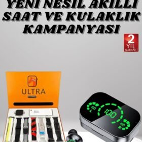 7 Kordonlu Akıllı Saat Ve Aynalı Bluetooth Kulaklık Powerbank Dijital Göstergeli