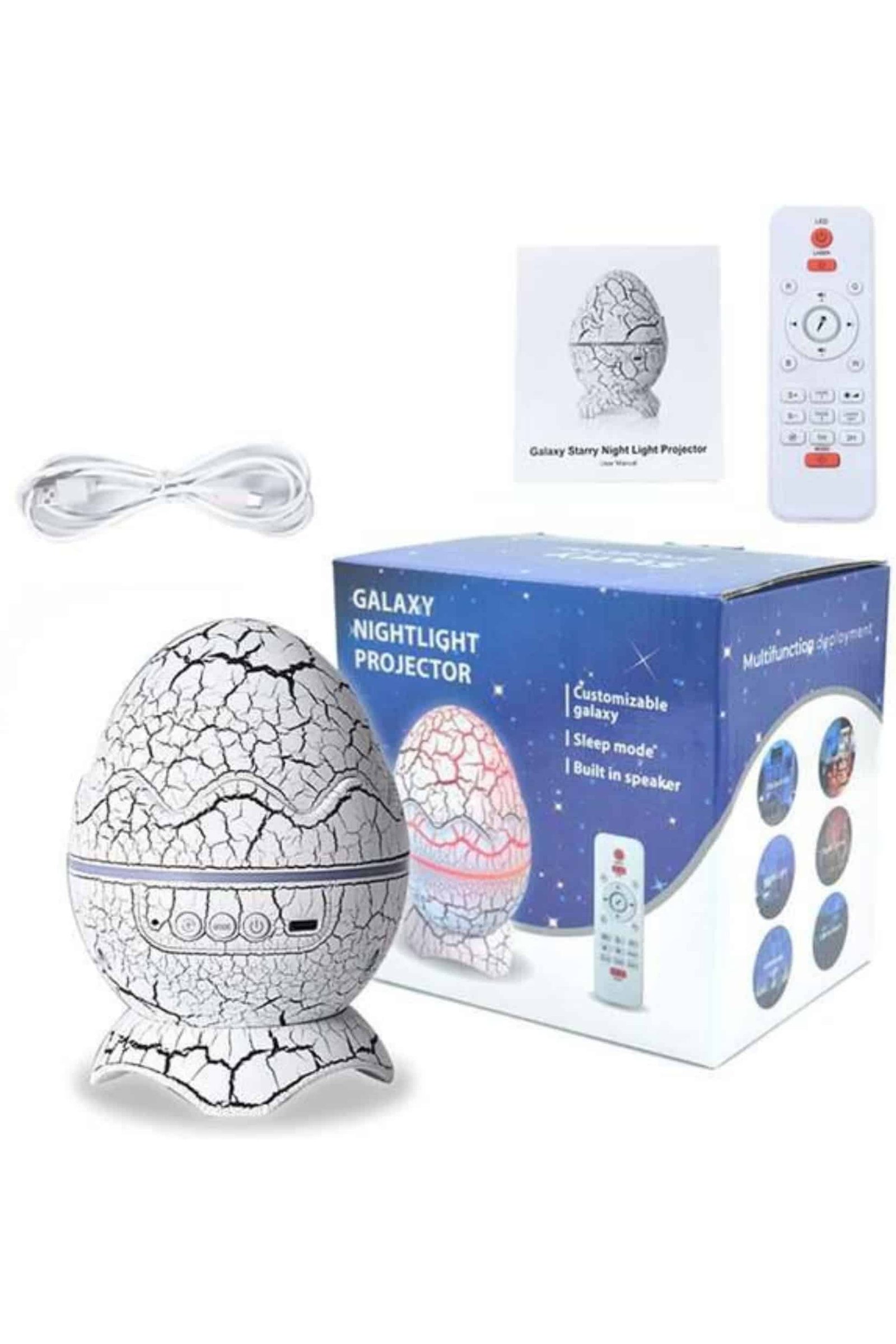 Yumurta Şeklinde Su Dalgalı Bluetooth Speaker Lamba Renkli Şarjlı - Görsel 4