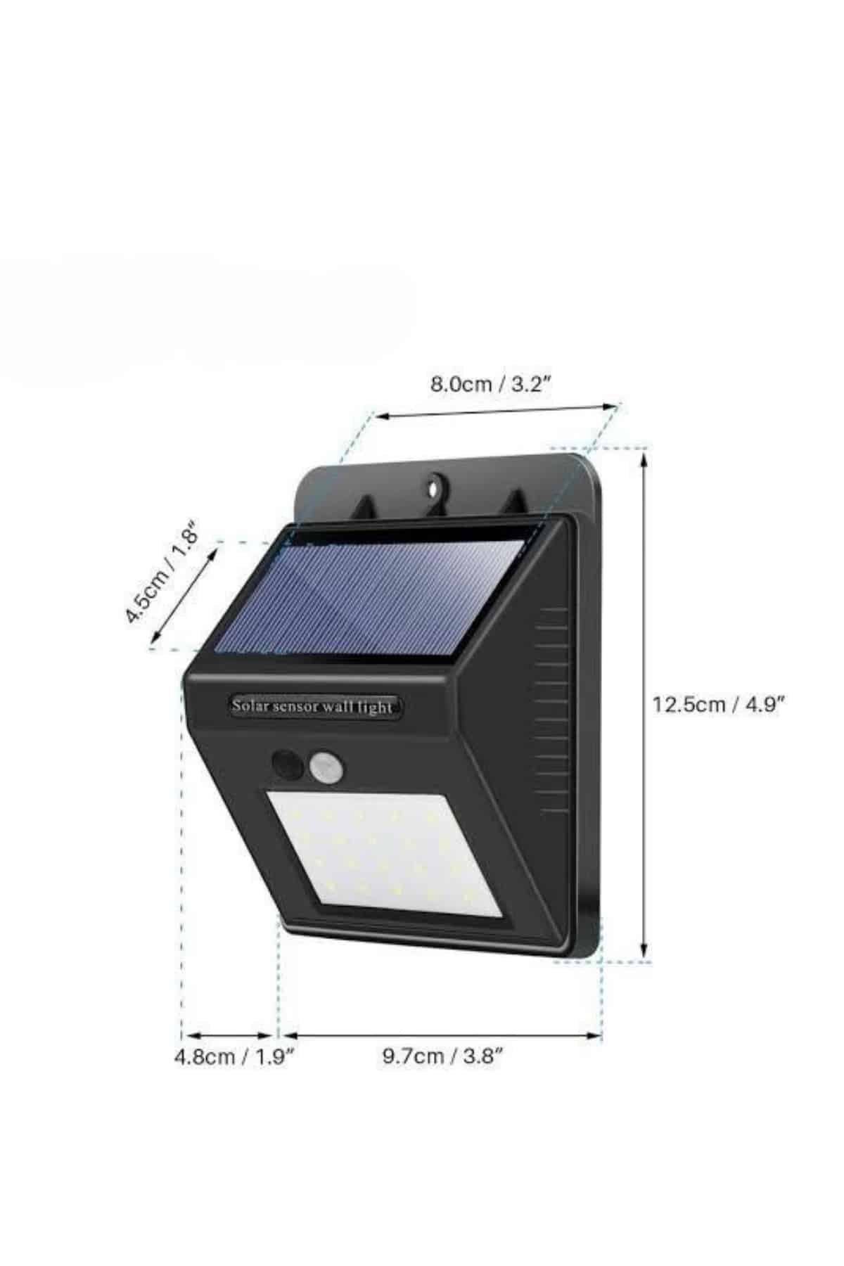 Bahçe Aydınlatma Sensörlü Güneş Enerjili Duvar Lambası 40 Led Işık - Görsel 5