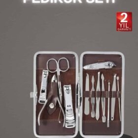 12 Parça Paslanmaz Çelik Kompakt ve Taşınabilir Manikür Makası Tırnak Makası