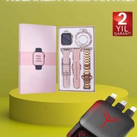 Powerbank Özellikli Bluetooth Kulaklık ve Nabız Ölçer Akıllı Saat Bileklik Hediyeli