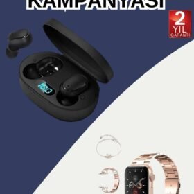 Nabız Ölçer Hediye Bileklikli Akıllı Saat ve Dijital Göstergeli Bluetooth Kulaklık Çoklu Şarj Girişi