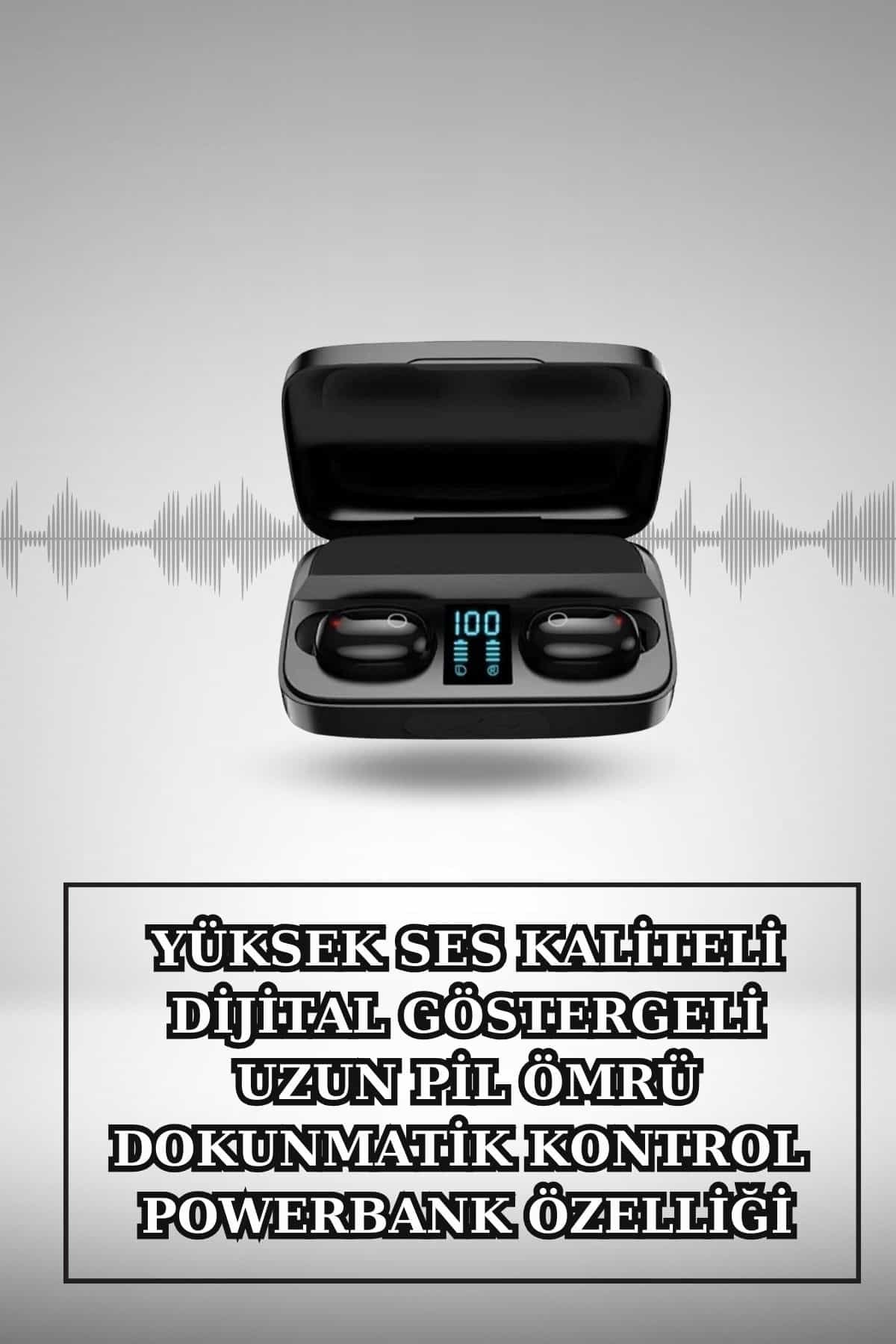 Wireless Şarjlı Pembe Akıllı Saat ve Kablosuz Bluetooth Kulaklık Dokunmatik Kontrol - Görsel 2