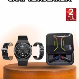 Dijital Göstergeli Bluetooth Kulaklık ve Bildirim Görebilen Akıllı Saat Alarm ve Titreşim