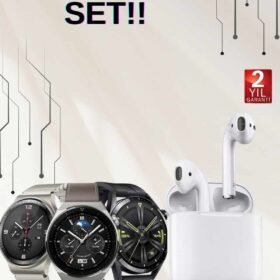 Akıllı Saat ve Kulaklık Seti Dokunmatik Ekran 5.0 Bluetooth Bağlantılı Sesli Görüşme