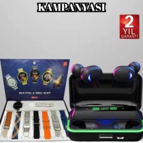 Powerbank Bluetooth Kulaklık Ve Akıllı Saat 7 Kordonlu Metal Kordon Plastik Kordon