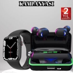 Ucuz ve Kaliteli Kulaklıklı Saat Seti Bluetooth Bağlantılı Akıllı Saat ve Kulaklık