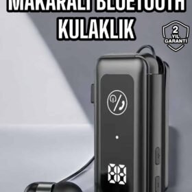 Kablolu Makaralı Bluetooth Kulaklık Uzun Pil Ömrü Dijital Göstergeli