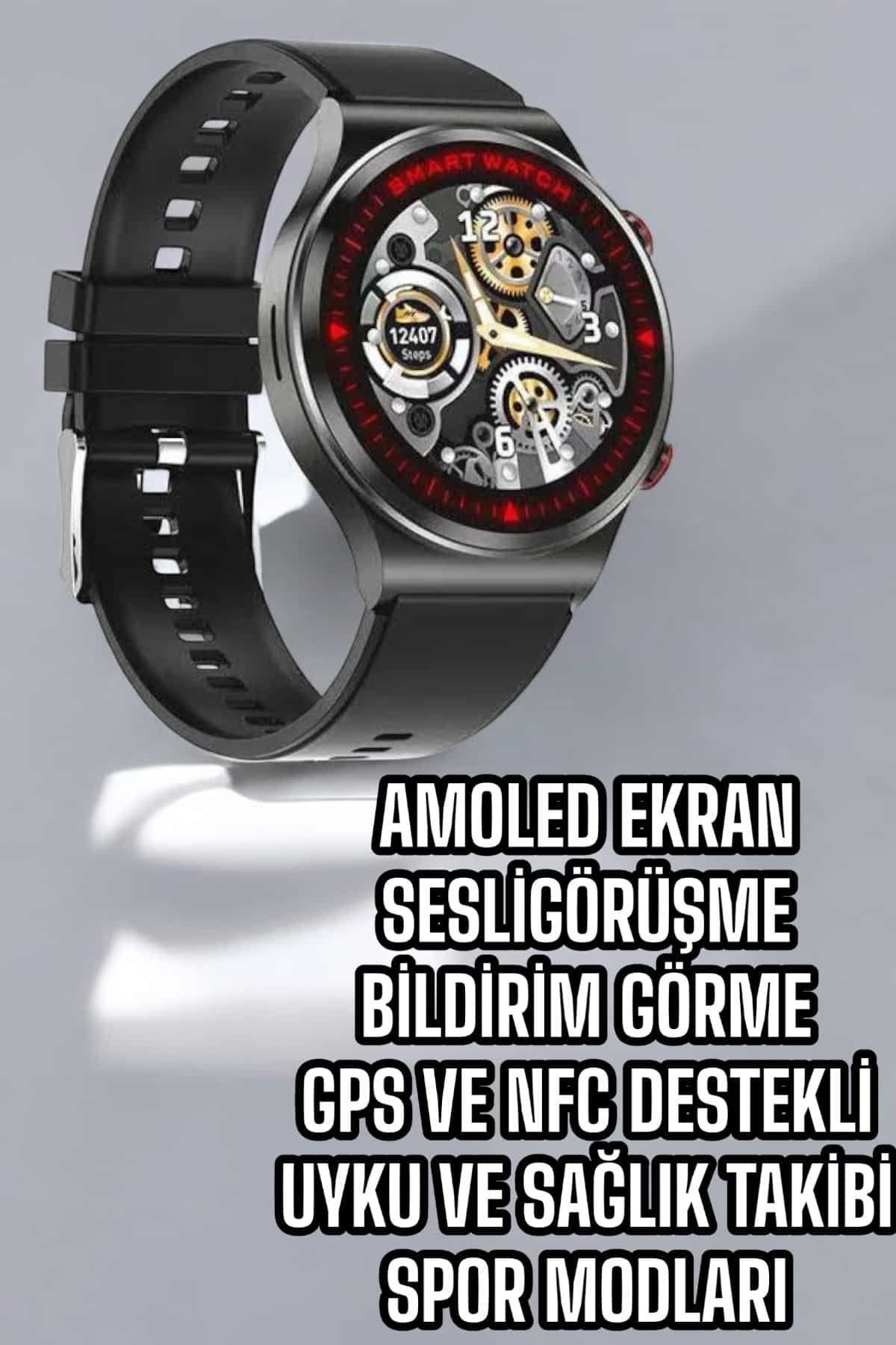 Bluetooth Bağlantılı Akıllı Saat Tüm Telefonlara Uyumlu Değiştirilebilir Kordon - Görsel 3