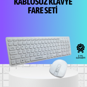 Q Klavye Beyaz Klavye Ve Mouse Seti Kablosuz USB Girişli