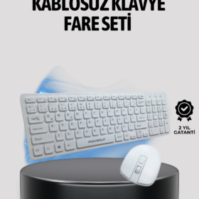 Beyaz Kablosuz Klavye Fare Seti Kablosuz Fare USB Alıcı PC Uyumlu