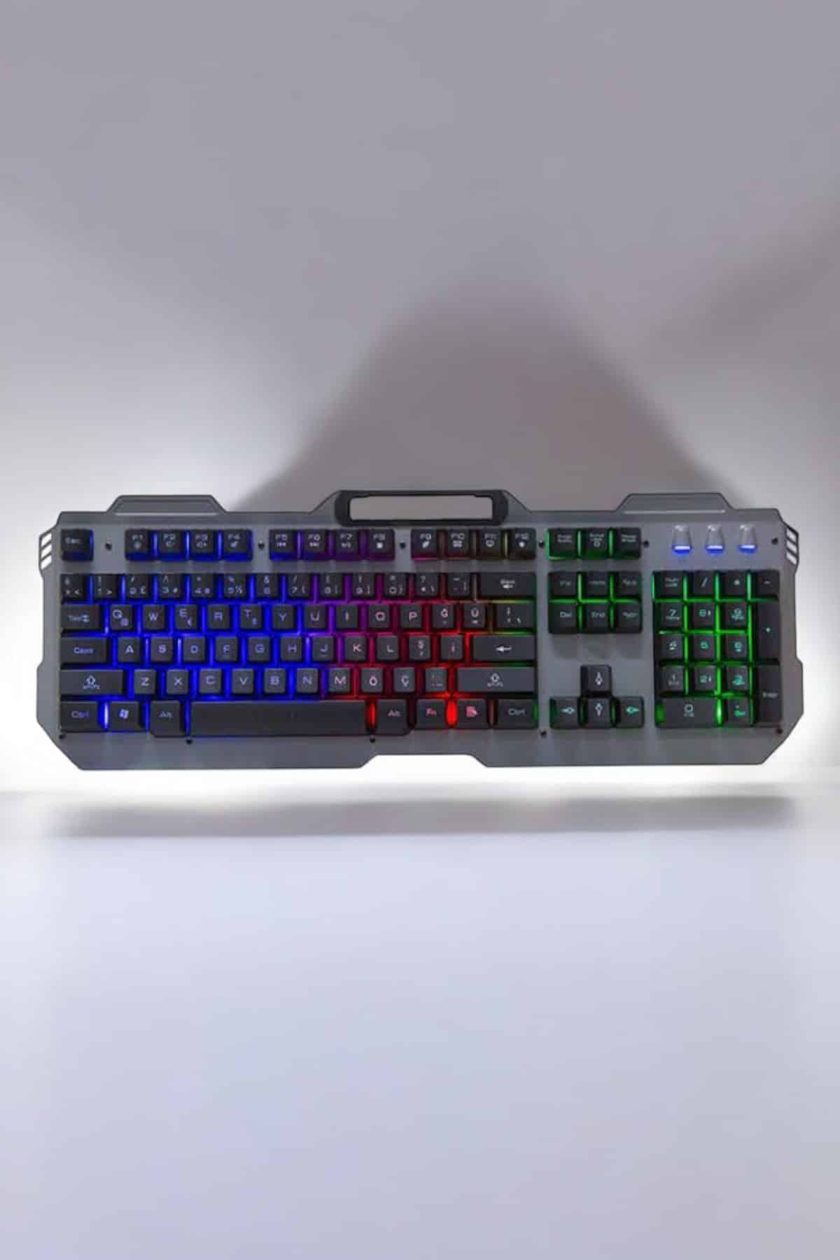 Oyuncu Klavyesi Q Klavye RGB Işıklı Mouse Hediyeli - Görsel 2